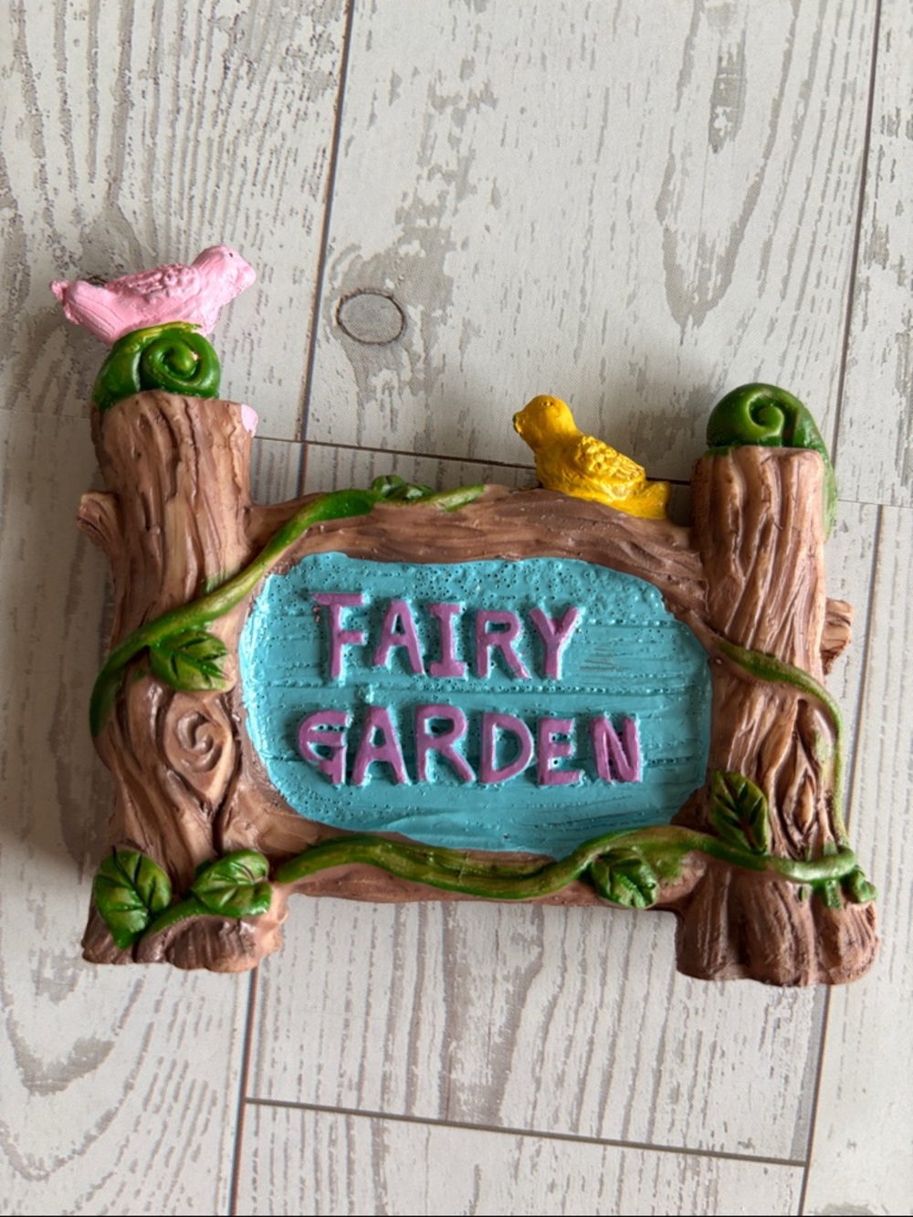 Fairy Garden Forest Figurine Floral‎ Mini Sign Cottagecore Pink Garden pixie